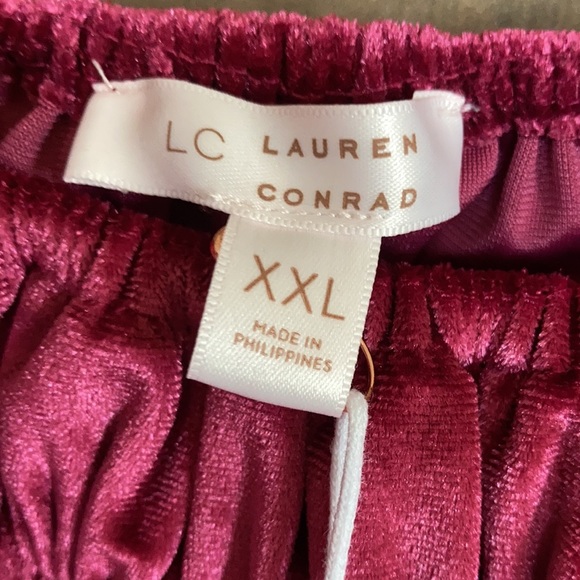 LC Lauren Conrad smocked flounce hem velvet dress boho party size XXL - Picture 10 of 17